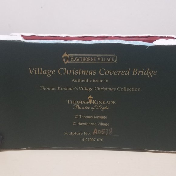 Hawthorn Village Thomas Kinkade Christmas Village Covered Bridge - Picture 5 of 5